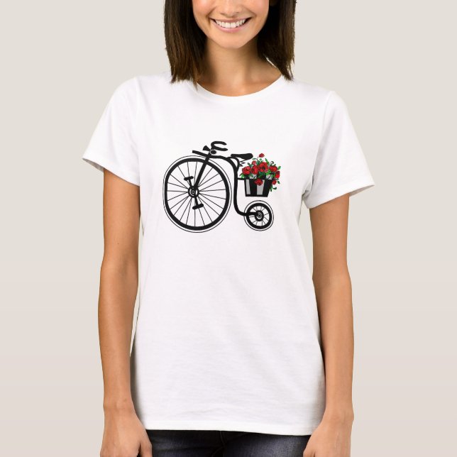 T-Shirt de vélo Fleurs Romantiques (Devant)