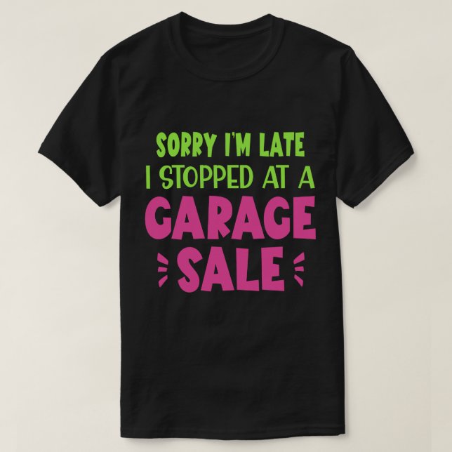 T-shirt de vente de garage amusant, Neon (Design devant)