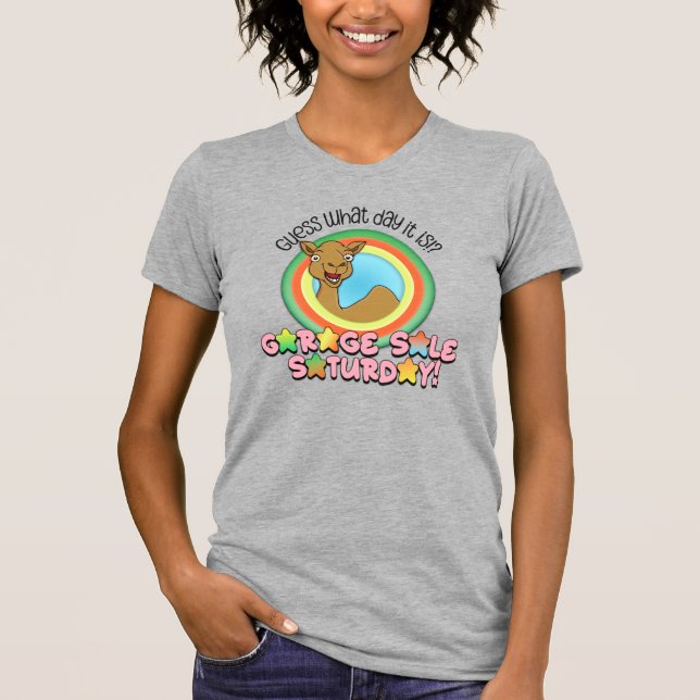 T-shirt de vente de garage - Devinez quel jour Cha (Devant)
