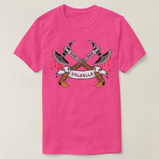 T-shirt de Vikings Valhalla avec hache (Design devant)