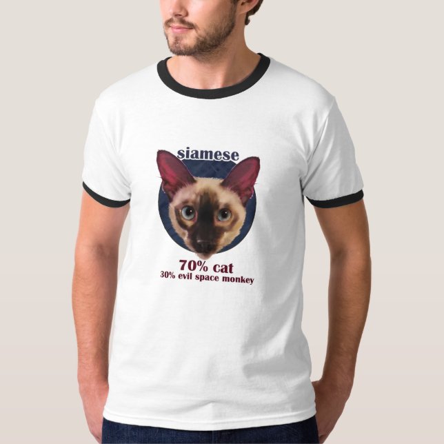 T-shirt de visage de chat siamois (Devant)