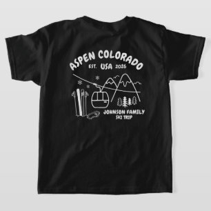 T-Shirt de Voyage à Ski sur Mesure pour Famille et
