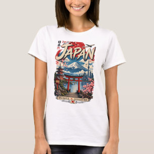 T-Shirt de voyage au Japon Mont Fuji Vintage Jap