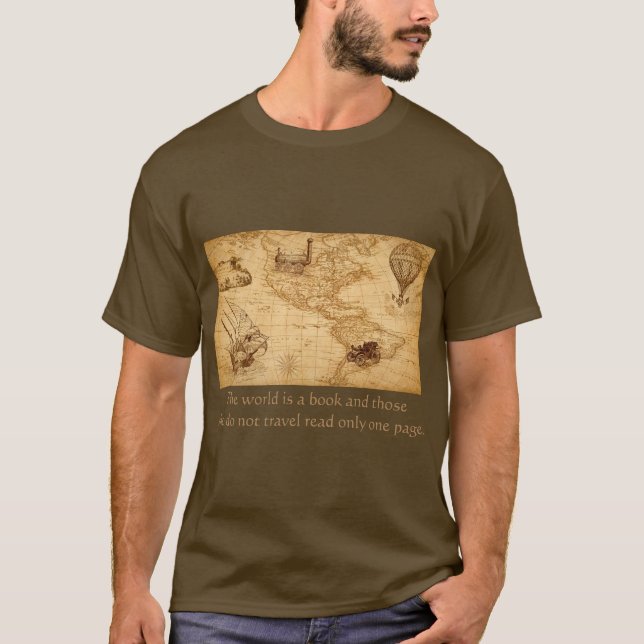 T-shirt de voyage du monde (Devant)