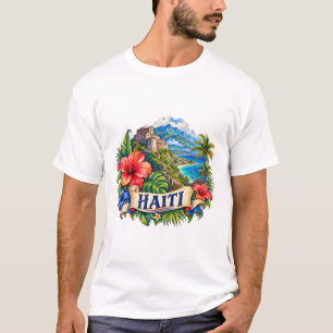 T-shirt de voyage Haïti aquarelle Caraïbes