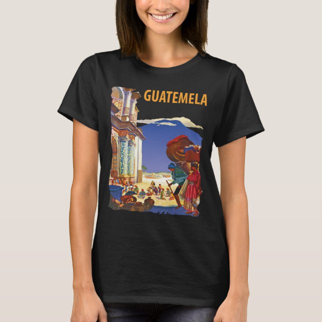 T-shirt de voyage rétro Guatemala Maya (Devant)