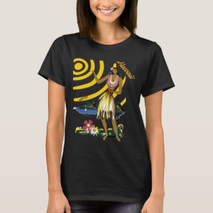 T-Shirt de voyage rétro Hula Girl Hawaï