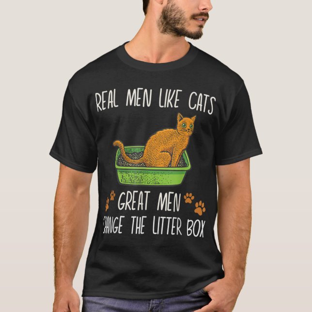 T-shirt De vrais hommes comme des chats de grands hommes c (Devant)