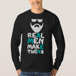 T-shirt De vrais hommes font jumeaux papa Humour de jumeau