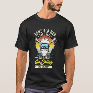 T-shirt De vrais vieux hommes vont skier drôle amateurs de