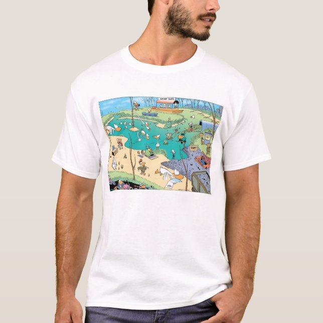 T-shirt de vue d'oeil d'oiseau de marais (Devant)