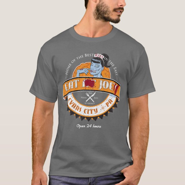 T-shirt de wagon-restaurant de zombi (Devant)