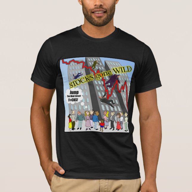 T-shirt de Wall Street fou par stocks (Devant)