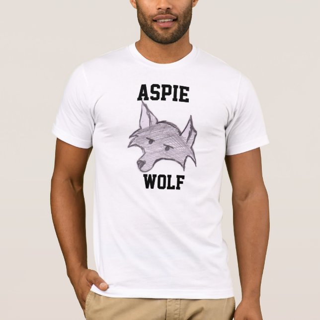 T-shirt de "Wolfie" de loup d'Aspie (Devant)