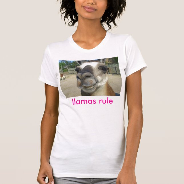 T-shirt de womesn de règle de lamas (Devant)