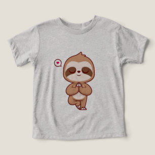 T-shirt de yoga de méditation de paresseux mignon 