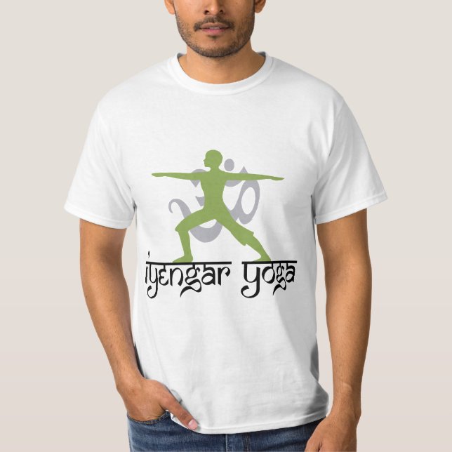 T-shirt de yoga d'Iyengar de pose de guerrier (Devant)