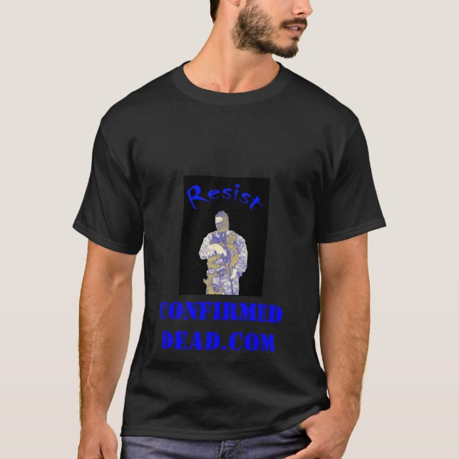 T-shirt Dead.com bleu et confirmé (Devant)
