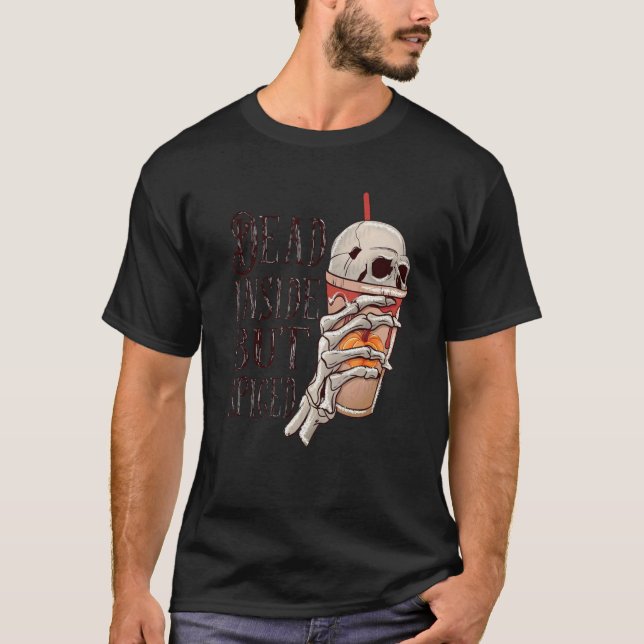 T-shirt Dead Inside Halloween Latte International Coffee D (Devant)