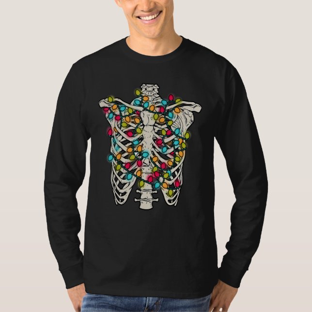 T-shirt Dead Inside, Jolly AF, Funny Xmas Skeleton, Retro  (Devant)