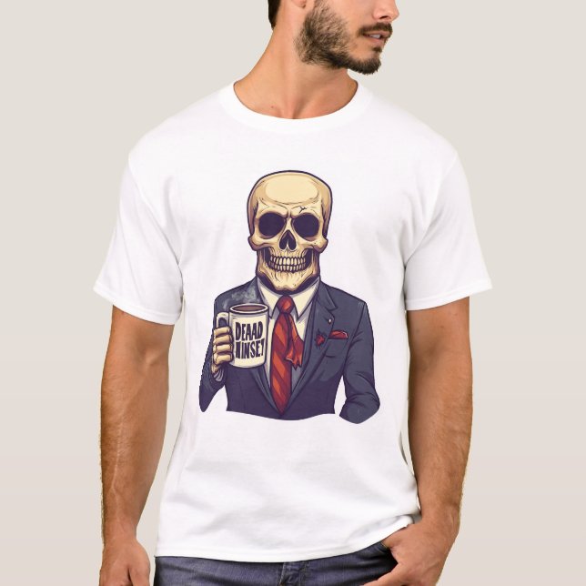 T-shirt Dead Inside Skull � Funny Workday Skeleton (Devant)