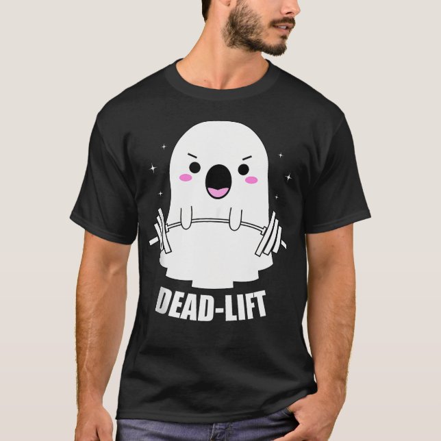 T-shirt Dead Lift Ghost Halloween Funny Ghost Fitness (Devant)