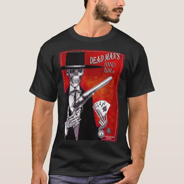 T-shirt Dead Mans Hand Goth styled Western poker Tee  (Devant)