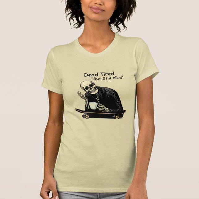 T-shirt Dead Tired Skater Skeleton Tee (Devant)