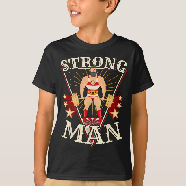 T-shirt Deadlif - Costume Strongman Cirque Vintage (Devant)
