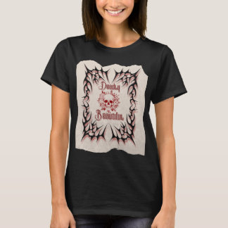 T-shirt Deadly Beautiful – Gothic Skull Floral Design