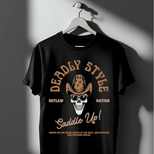 T-shirt Deadly Style – Western Outlaw Skull Vibes (Créateur téléchargé)