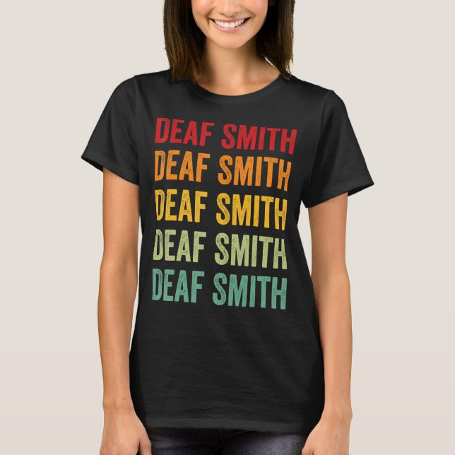T-shirt Deaf Smith County Texas Rainbow Text Design (Devant)