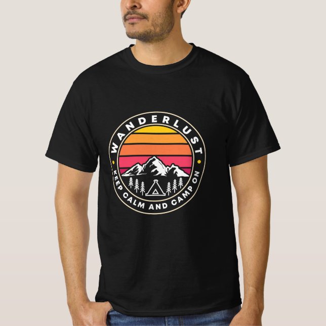 T-shirt Déambuler Restez Calme Et Campez (Devant)