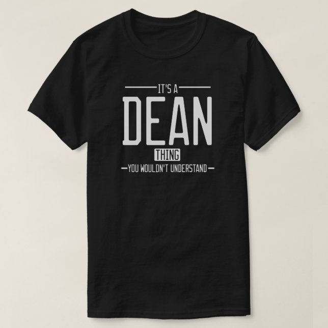 T-shirt Dean drôle de nom de famille drôle (Design devant)