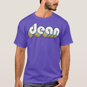 T-shirt Dean Retro Typographie arc-en-ciel style défraîchi