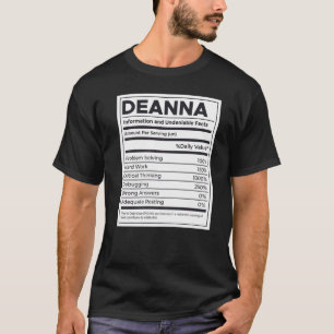 T-shirt Deanna Nutrition Information Problème Résoudre Dur