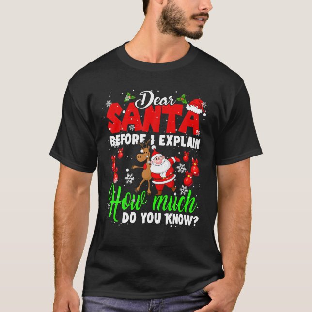 T-shirt Dear Santa Before I Explain How Much You Know Xmas (Devant)