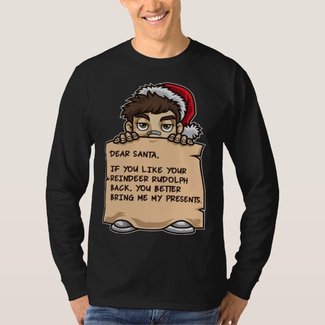 T-shirt Dear Santa  Christmas Elf Xmas Holiday Humor (Devant)