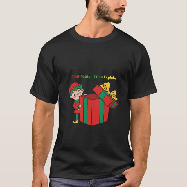 T-shirt Dear Santa… I Can Explain – Elf Trouble Tee (Devant)