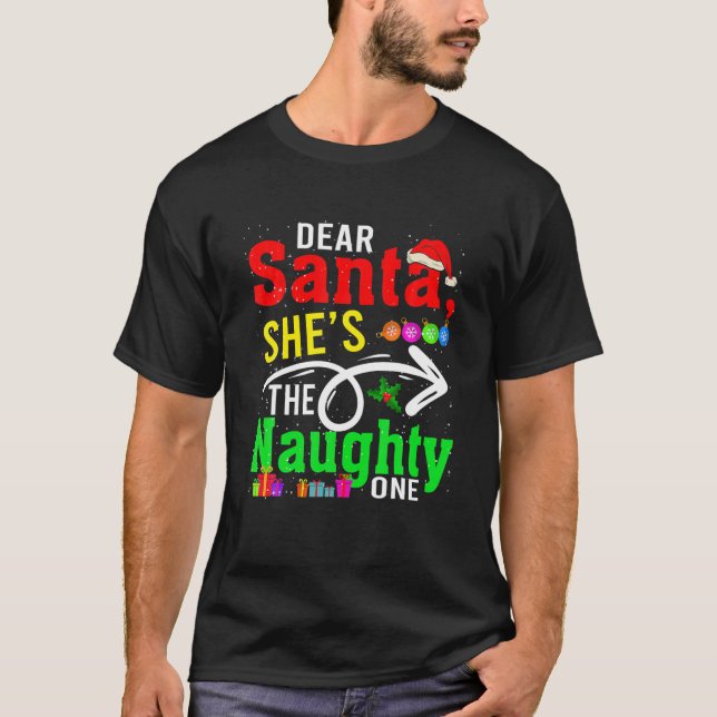 T-shirt Dear Santa My She (Devant)
