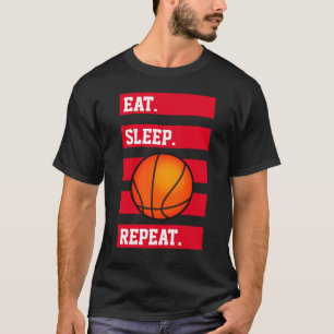 T-shirt 🏀 d'Eat.Sleep. Répétition. Amant de basket-ba