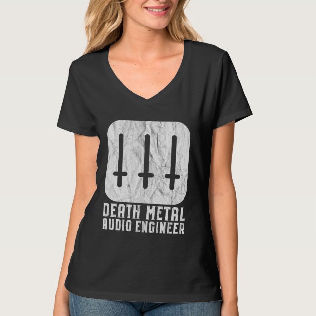T-shirt Death Metal Audio Engineer Inverted Crosses Sound  (Devant)