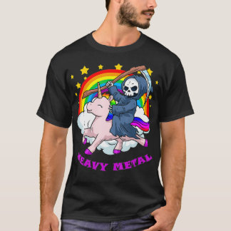 T-shirt Death Metal s Unicorn Grim Reaper Rainbow Heavy Me