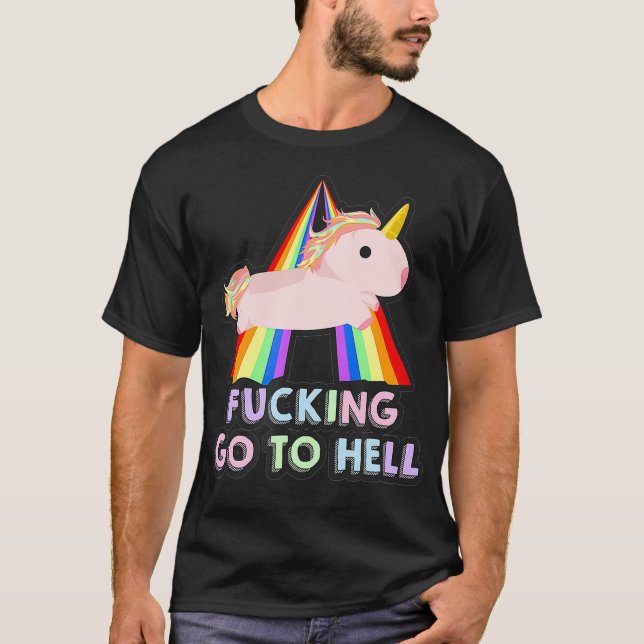 T-shirt Death Metal Unicorn Designs Pastel Goth Hell (Devant)