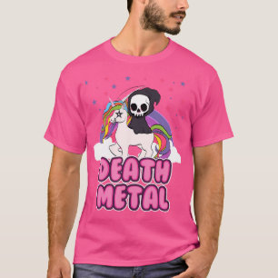 T-shirt Death Metal - Unicorn Grim Reaper Rainbow Heavy Me