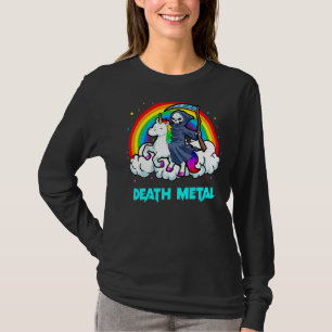 T-shirt Death Metal Unicorn Rainbow Grim Reaper Heavy Me