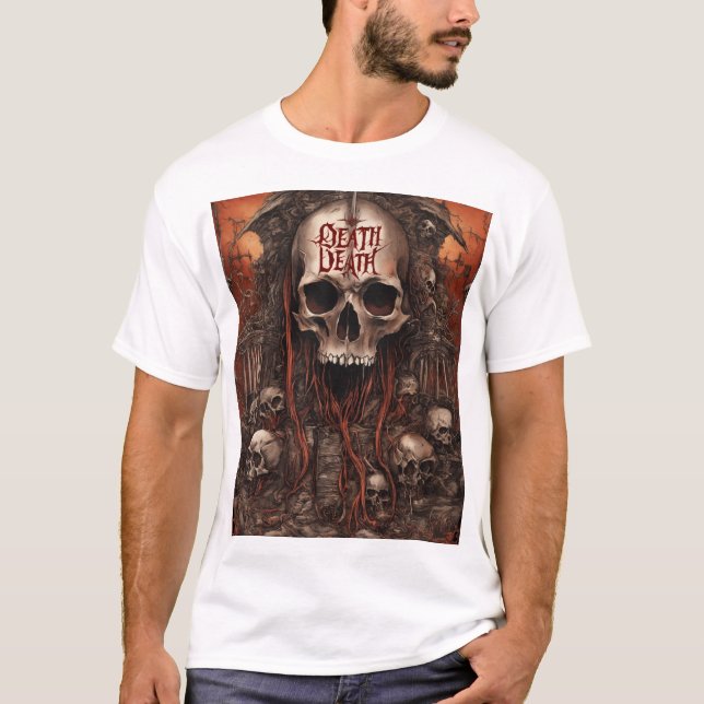 T-shirt Death Reigns Eternal – Dark Gothic Skull  (Devant)