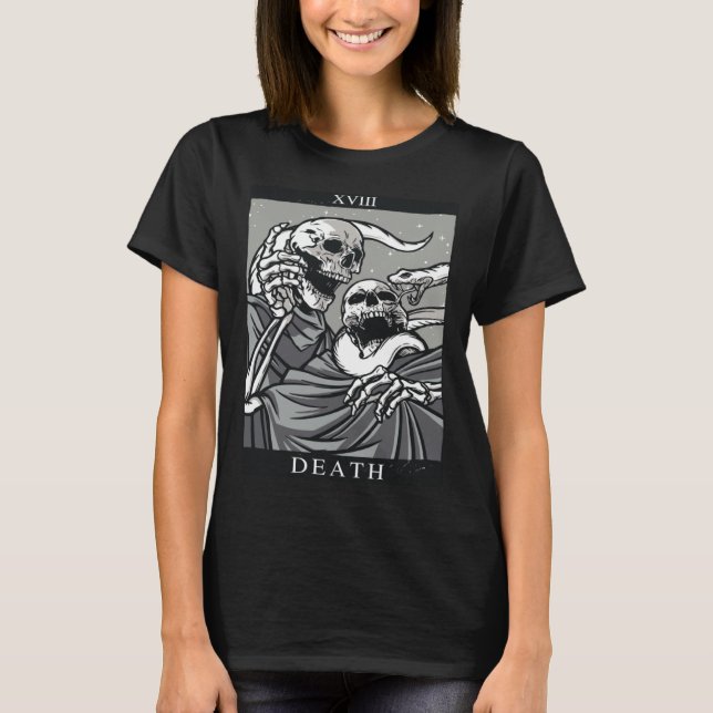 T-shirt Death Tarot Card Tarot Card XIII 13 Skeleton Snake (Devant)