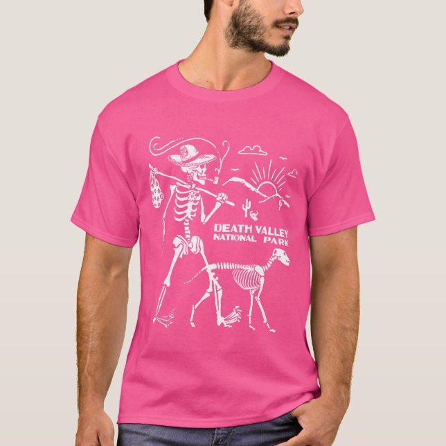 T-shirt Death Valley Skeleton Hiking National Park Camping (Devant)
