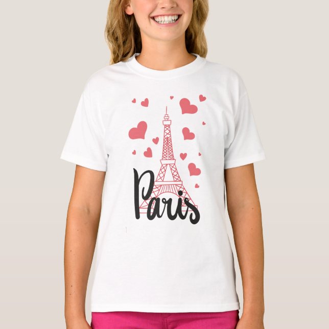 T-shirt Débardeur Basic Fille Paris (Devant)